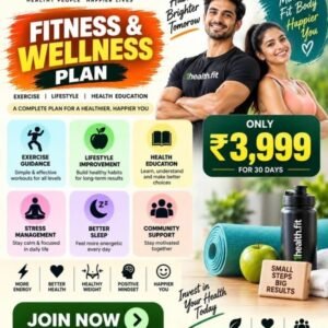 1HEALTH.FIT Fitness & Wellness Plan – Exercise Guidance, Lifestyle Improvement, Health Education, Stress Management & Community Support