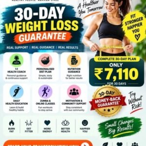 1HEALTH.FIT 30-Day Weight Loss Program – Personalized Diet Plan, 1:1 Health Coach, Nutrition Guidance, Daily Health Education & Online Zumba Classes
